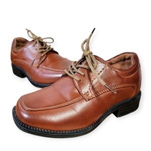 Robert David Boys Dress Shoes Faux Leather Lace Up Loafers Size 9